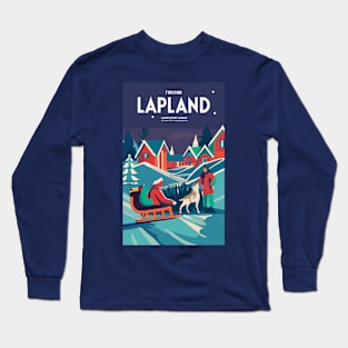 A Vintage Travel Art of Lapland - Finland Long Sleeve T-Shirt